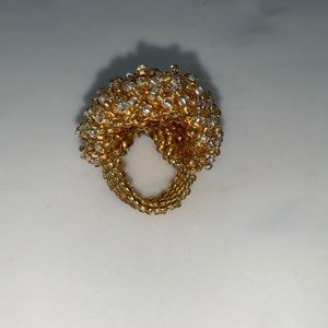 STUNNING vintage sequined golden ring